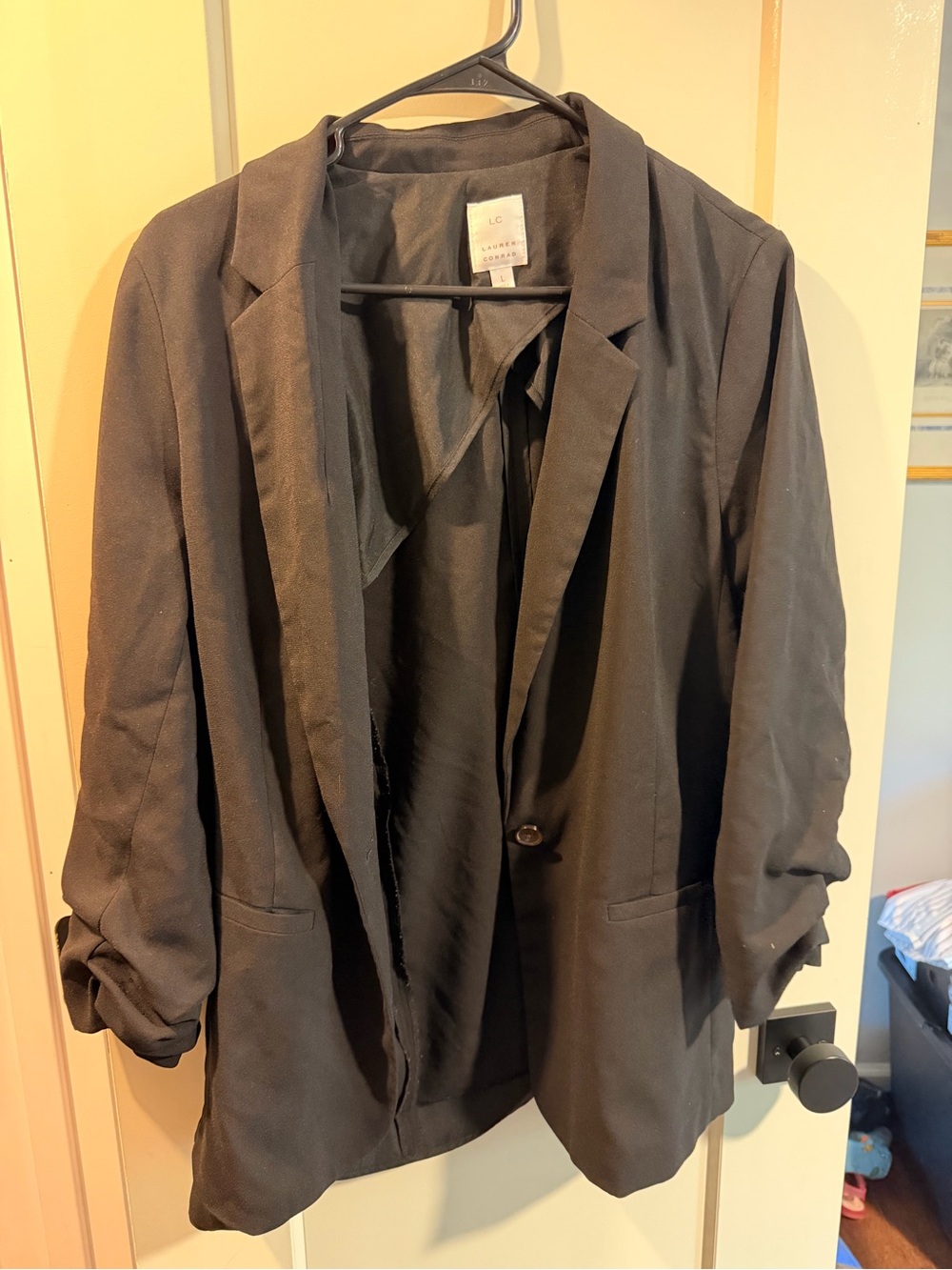 LC Lauren Conrad Black Single-Button Blazer